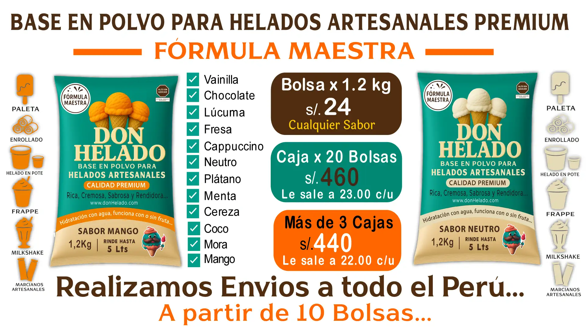 Base para helado artesanal